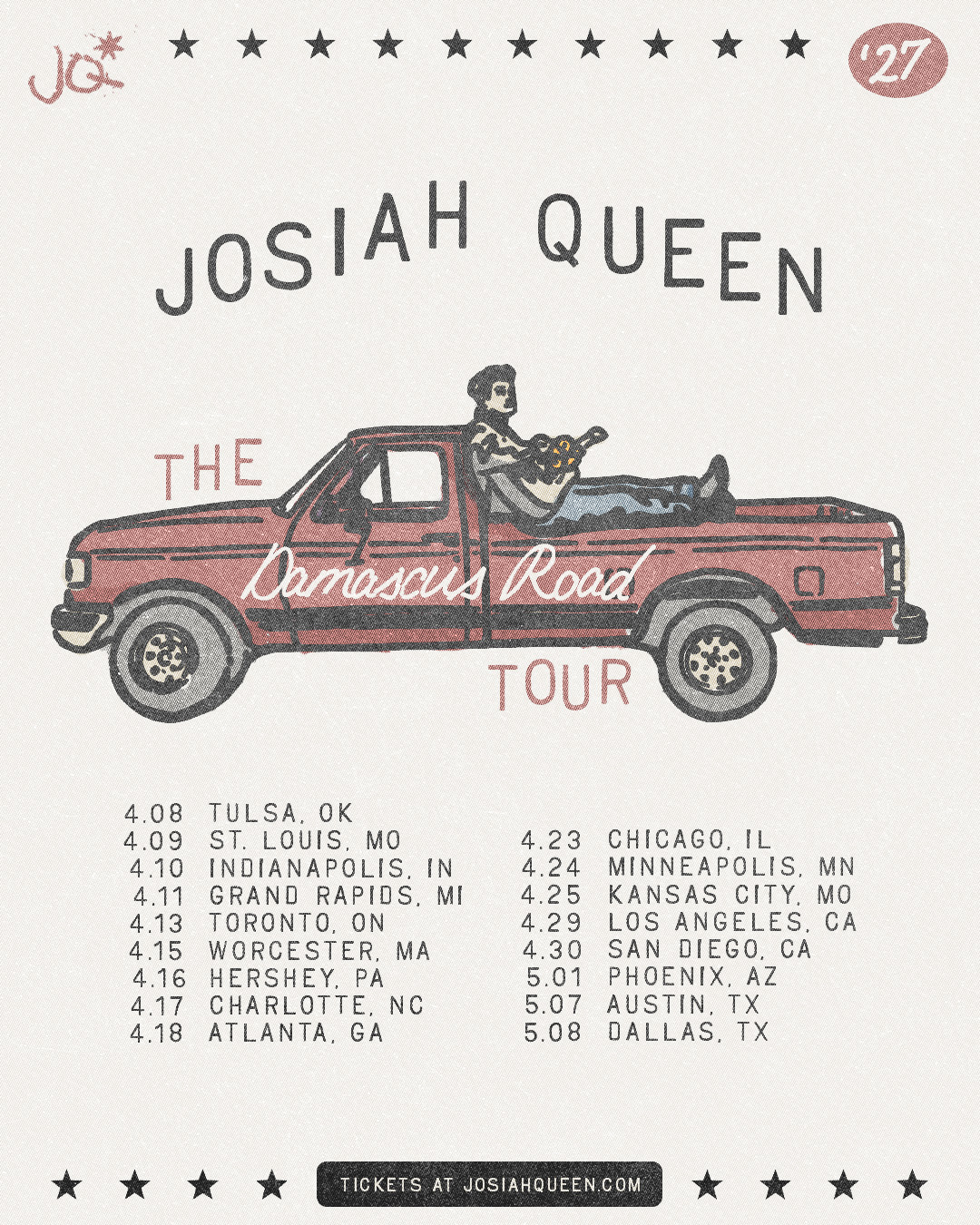 JOSIAH QUEEN - DAMASCUS ROAD TOUR